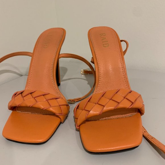 RAID Judy braided heeled sandals in burnt orange - Picture 4 of 9